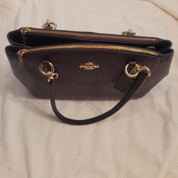 Coach Small Christie Carryall in Cross-grain Leather Oxblood Color NWT - Picture 4 of 13